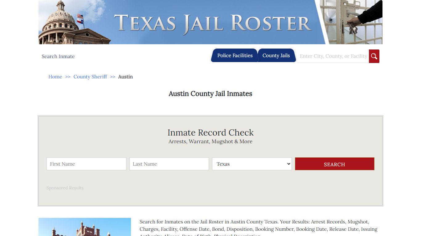 Austin County Jail Inmates | Jail Roster Search