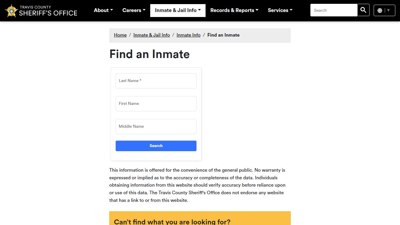 Find an Inmate - Travis County Sheriff's Office